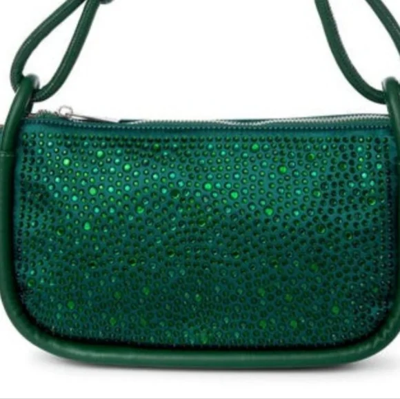 NWT JULES KAE BECCA CRYSTAL SHOULDER BAG, EMERALD - Picture 4 of 10